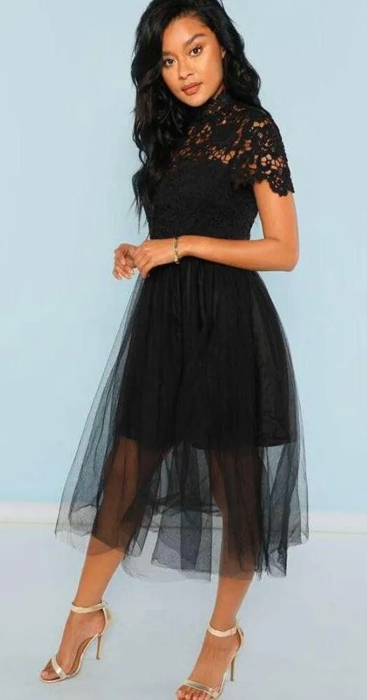 SheIn Black High Neck Dress - Image 2