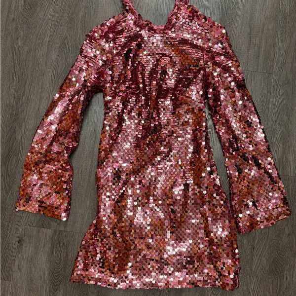Anthropologie Maeve Long-Sleeve Mock-Neck Sequin Mini Dress - Image 5