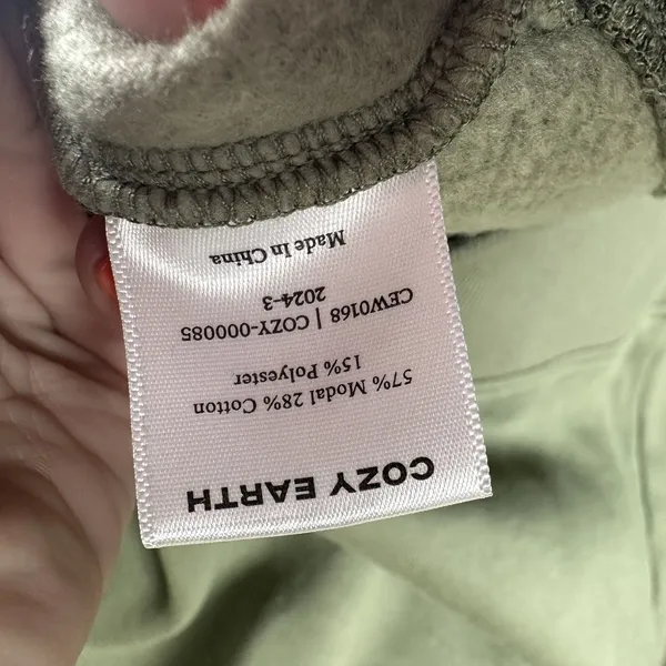 Cozy Earth Tunic Crewneck Sweatshirt Womens Small Olive Green Modal CEW0168 - Image 6