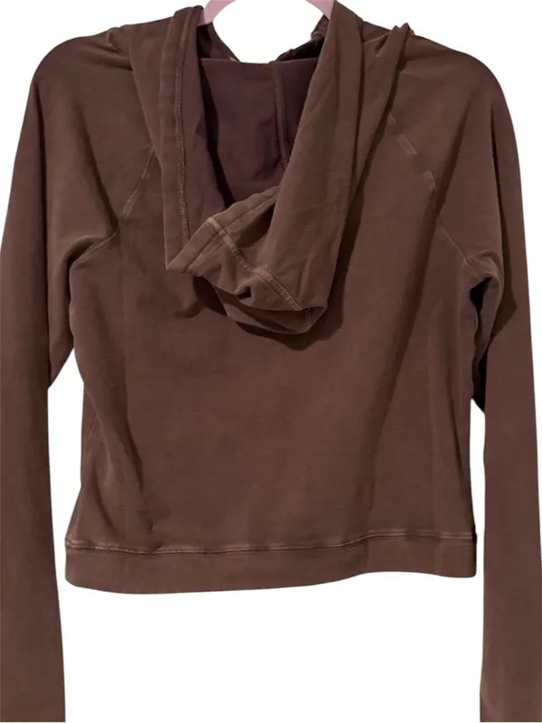 Free People Movement Hot Shot Hooded Long Sleeve Cocoa Medium NWOT - Image 6