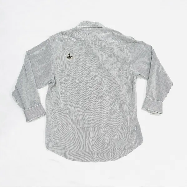 Vintage Las Olas Nautical Embroidered & Embellished Button Down Striped Shirt - Image 4