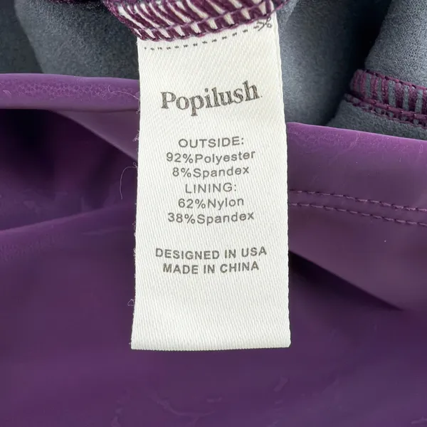 Popilush NWT Built In Shapewear Faux Leather Midi Dress S Plum Purple Bodycon - Image 11