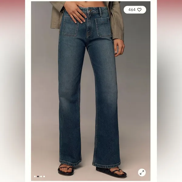 - Anthropologie Pilcro Vintage Column HighRise Wide Leg Jeans Size 31 Inse… - Image 11