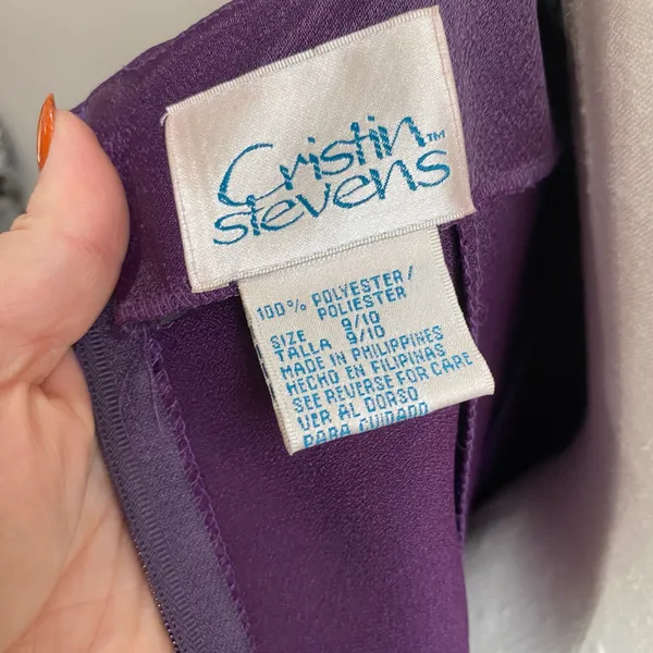 Cristin Stevens‎ Y2K Whimsigoth Jewel Tone Purple Maxi Mermaid Gown Size 9/10 - Image 5