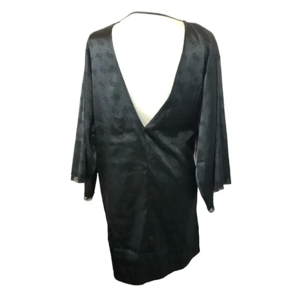 YITTY‎ Women's Satin Pretty Mini Robe Size Medium Iconic Black - Image 4