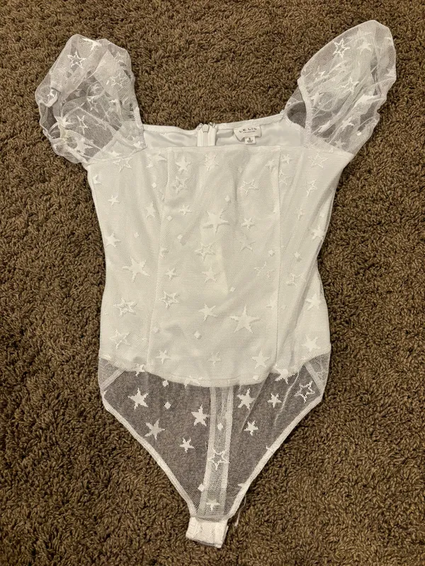 White Lacey Bodysuit - Image 3