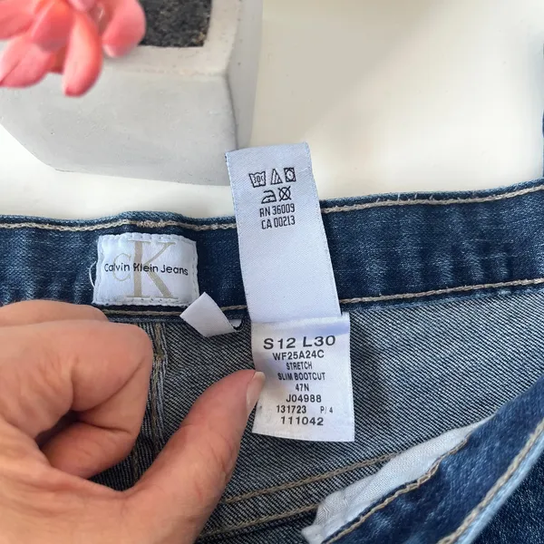 Calvin Klein Jeans Y2K Slim Bootcut Womens Jeans Sz 12 Coastal Cowgirl Classic - Image 12