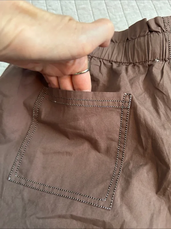 Onika Asha fawn brown NWT cotton boho comfy casual shorts M - Image 6