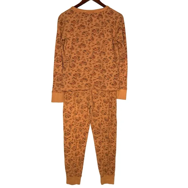 Sundance Women's Thermal Knit Pajamas Set Size Small Floral Long Sleeves - Image 7