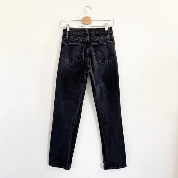 Revice Black Wash High Rise Button Fly Straight Leg Jeans Size 26 - Image 2