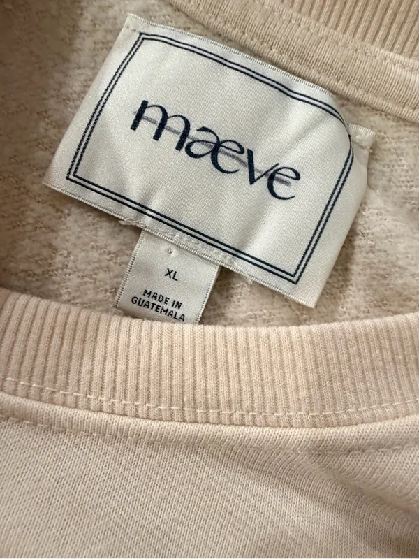 NWOT Maeve Anthropologie Size XL Dog Gift Bow Graphic Sweatshirt Beige Gold - Image 8