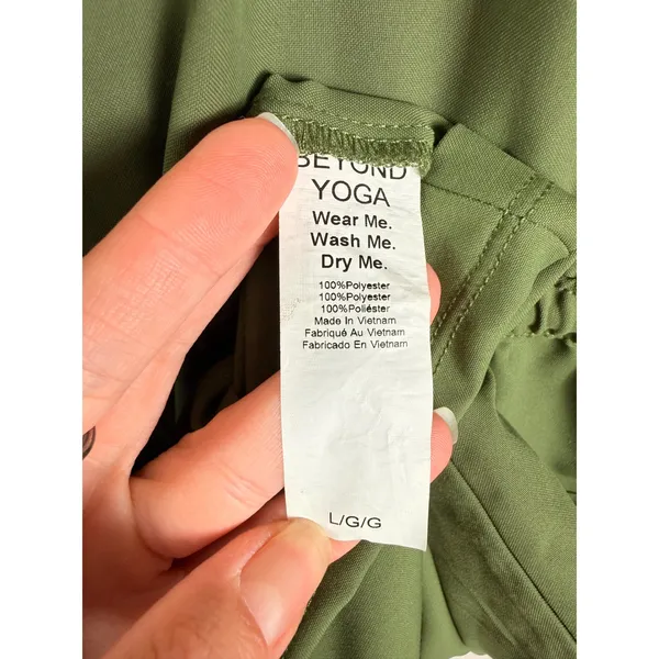 Beyond Yoga Olive Green City Chic Short Sleeve Mini Zip Shirtdress Large - Image 9