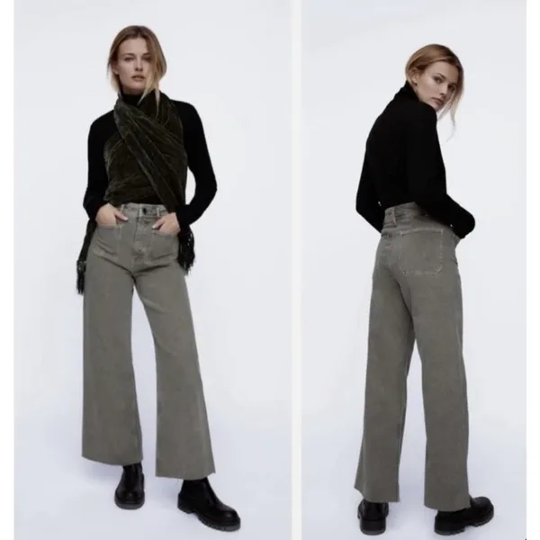 Zara The Patch Pocket Marine Straight Jean‎ Grey Size 2 - Image 2