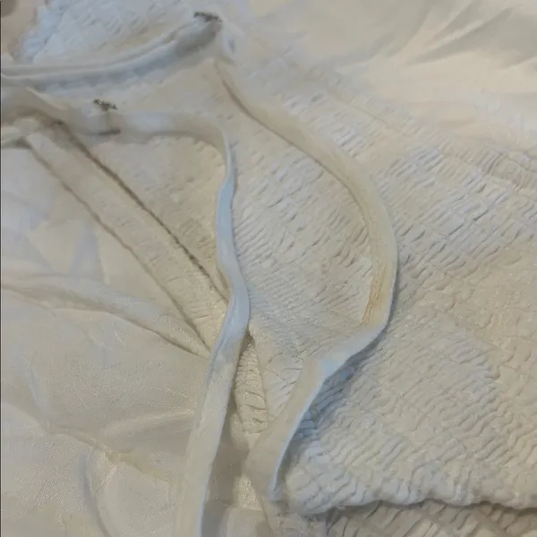 Elegant Cream Mini Dress White Size M - Image 6