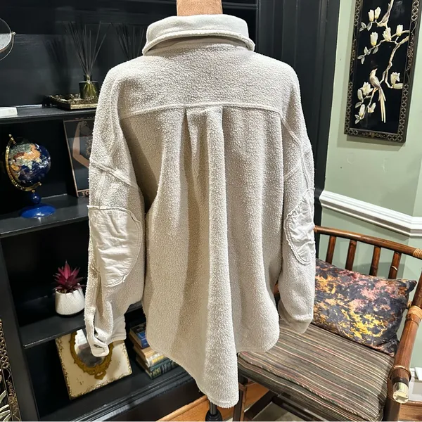 Free People Rugby Oversized Fleece Jacket – Size S - Image 7