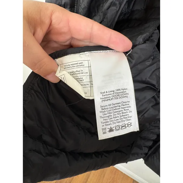Eddie Bauer Womens XL Black Down Puffer Parka Hooded Quilted Jacket Coat - Image 4