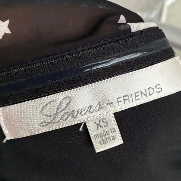 Lovers + Friends Star Print Flowy Silhouette Sheer Hem Strapless Top XS - Image 13