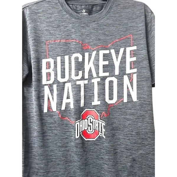 Ohio State University T-Shirt S "Buckeye Nation"‎ Gray Graphic Athletic Tee OSU - Image 5