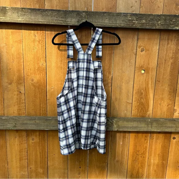 Cindy Plaid Shift Dress size small fall autumn blue‎ overalls size small - Image 6