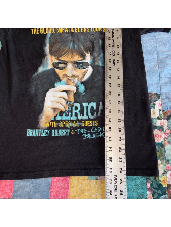 Eric Church The Blood, Sweat & Beers Tour 2012 Woman’s S Black T-Shirt Adult S/P - Image 7