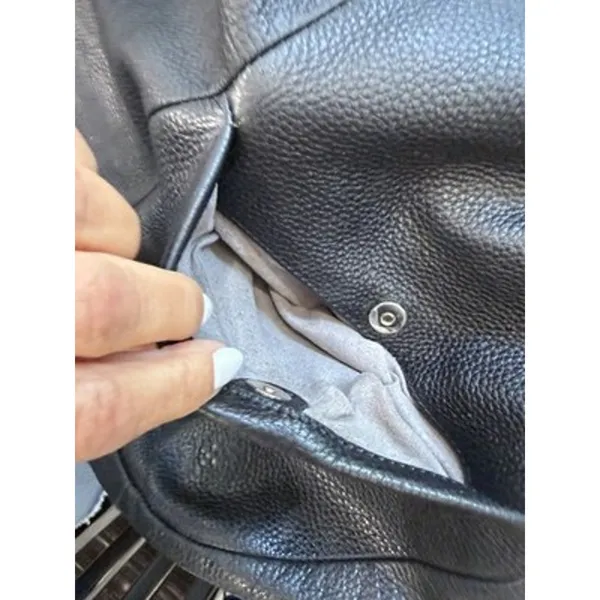 Vince Camuto Black Pebbled Leather Slouchy Hobo Crescent Shoulder Bag - Image 4