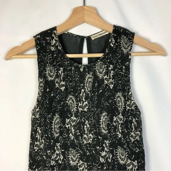 Ulla Johnson‎ Gili Gray & White Floral Smocked Midi Dress 4 - Image 8