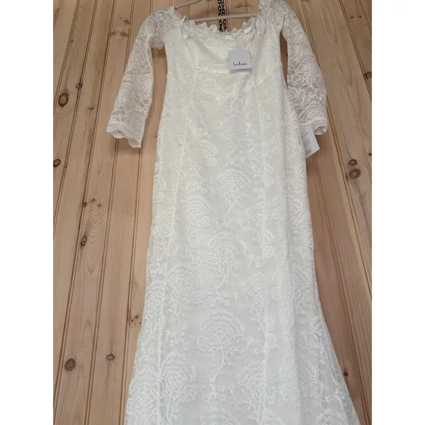 NWT Lulus Beloved Promise White Lace Off-the-Shoulder Mermaid Dress Bridal Sz M - Image 8