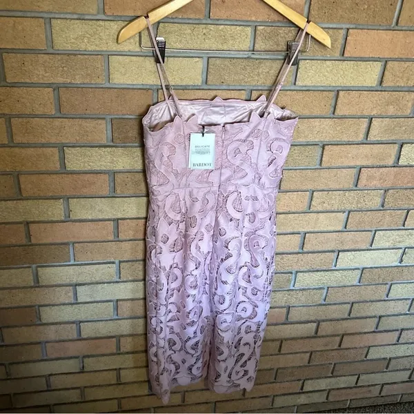 NWT Bardot Lina Lace Sheath Cocktail Dress Pink Rose Size 6/S - Image 3