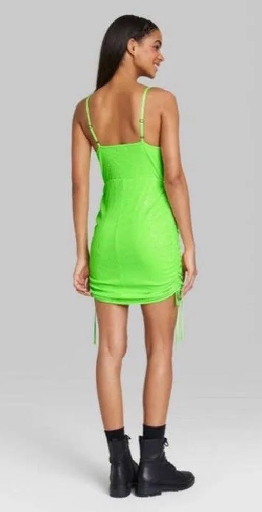 Women's Sequin Neon Green Bodycon Dress Wild fable- Small NWT - Image 3