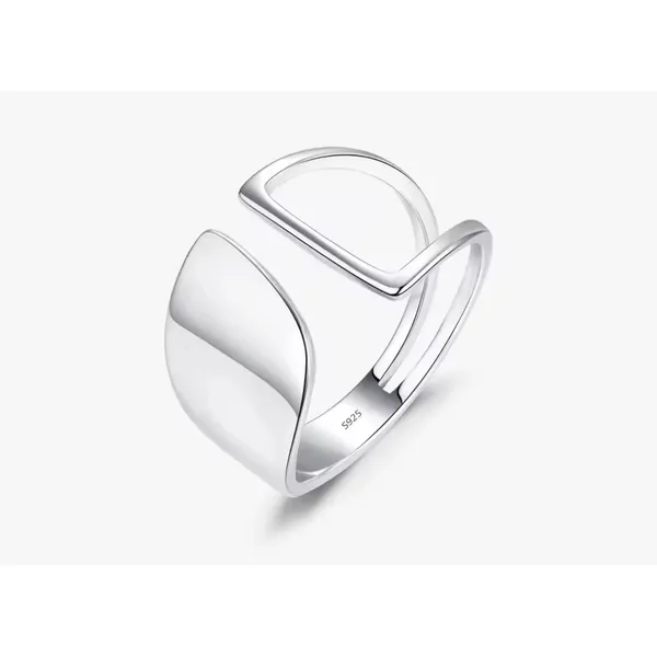 Boutique NEW Unique Geometric‎ Ring | Rhodium Plated 925 Sterling Silver, Abstract Ring - Image 7