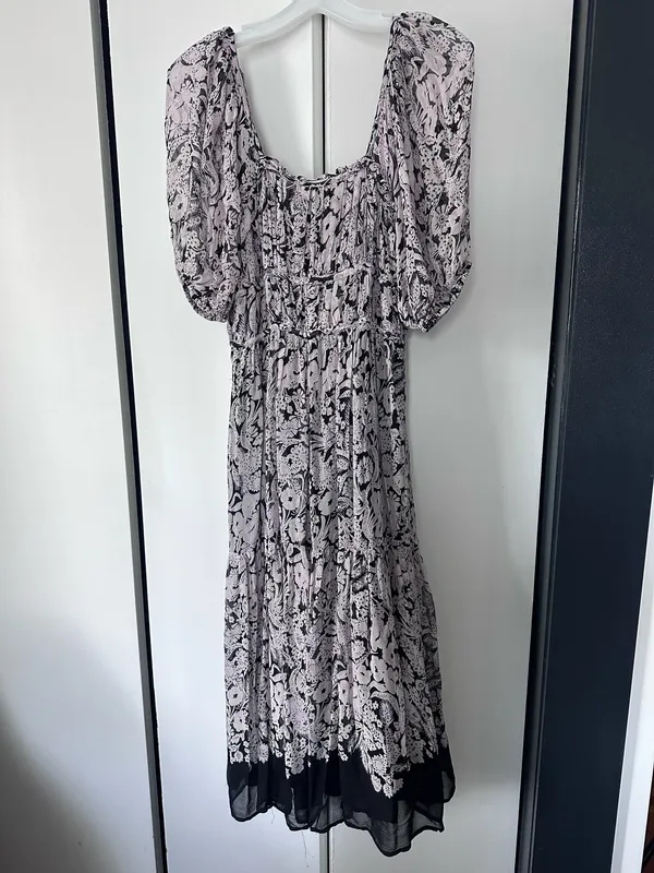 By Anthropologie Squareneck Smocked Midi Dress NWOT Size M - Image 2