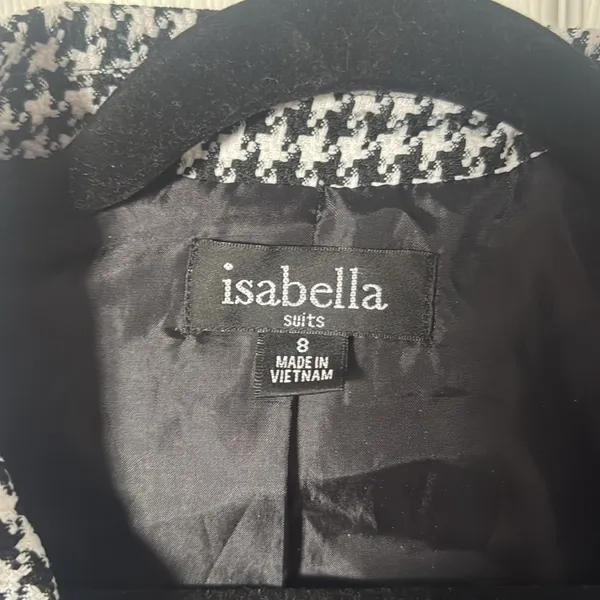 Isabella Black and White Houndstooth Blazer lightweight size 8 - Image 2