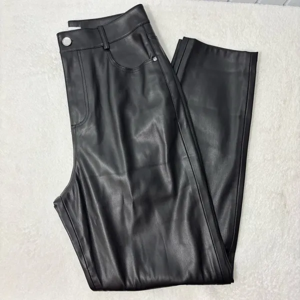 Zara Black Faux Leather High Rise Ankle Pants‎ Women's size US 4 - Image 10