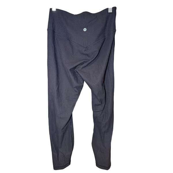 Lululemon‎ V-Waist Yoga Tight 25" Grid Texture Black Leggings Size 6 W5GAAS - Image 5