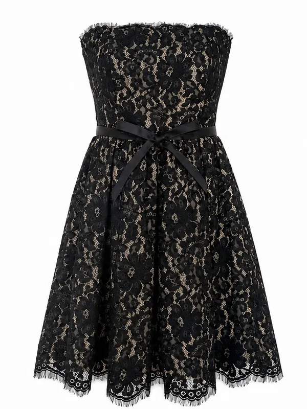 Robert Rodriguez Target Neiman Marcus Black Lace Fit Flare Cocktail Dress Bow 6 - Image 3