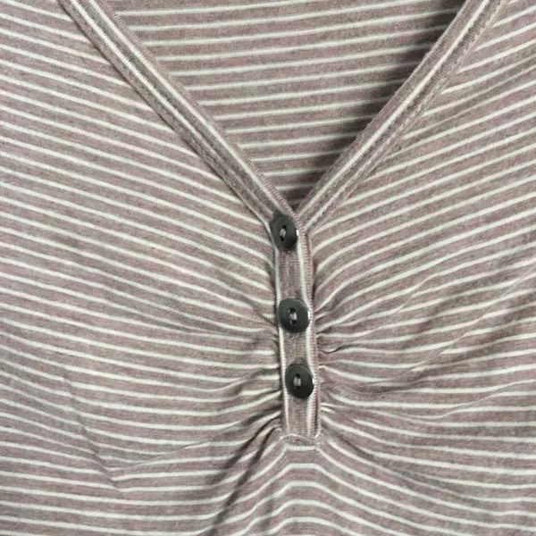 American Eagle • Soft and Sexy Mauve Striped V-Neck Shirt Size Small - Image 3
