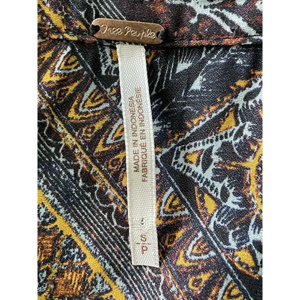 Free People Little Runaway Medallion Print Top Blouse Size Small Keyhole Neck - Image 12