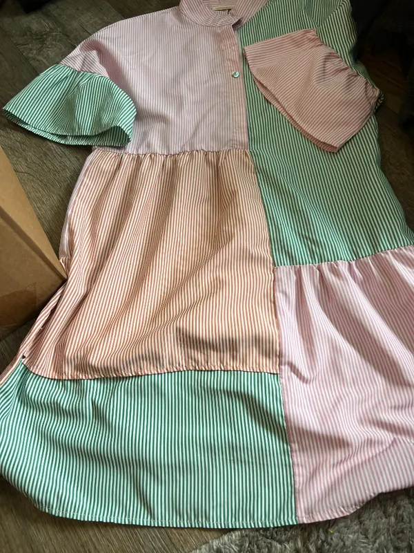 Andthewhy Pin Stripe Color Block Dress size small - Image 5