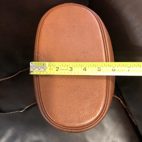 BURBERRYS Brown Leather Drawstring Bucket Bag Nova Check Lining VINTAGE - Image 12