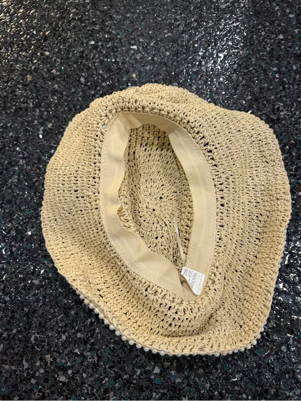 Straw Hat Women’ Wide Brim Summer Handmade Woven Sun Bucket Breathable Beach Hat - Image 3
