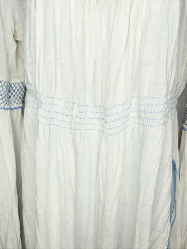 Free People Valley Linen Blend Embroidered Bell Sleve Top Size M - Image 9