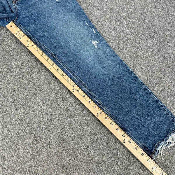 Abercrombie & Fitch Mom Jeans Women Size 10 Blue High Rise Distressed Button Fly - Image 12