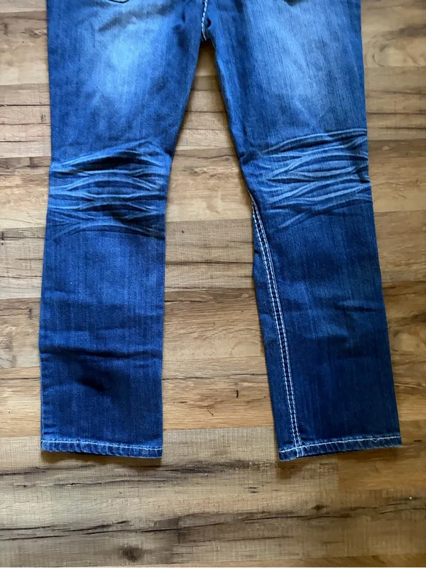 Premier emblished low rise distressed dark wash bootcut denim jeans 3/4 grunge - Image 10