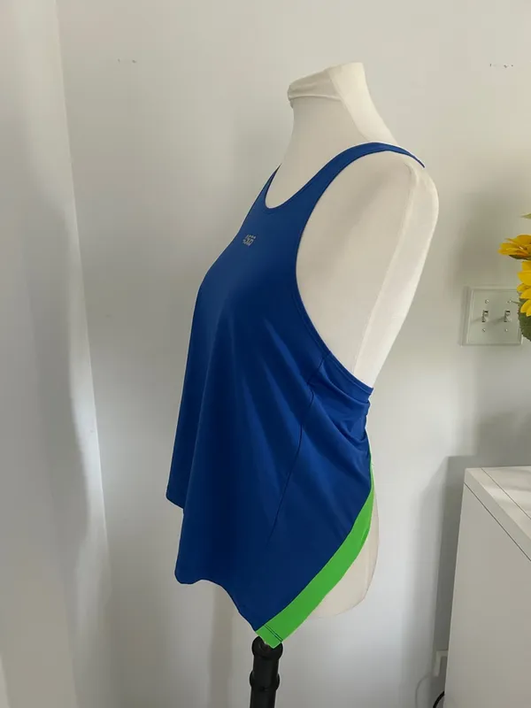 ASOS Blue Tank Top with Green Side Panel - Image 2