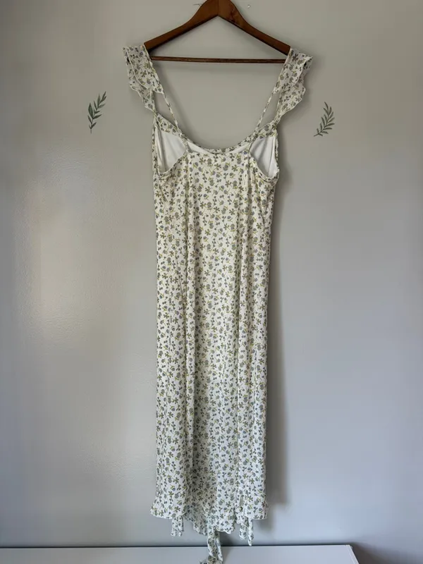 Kirious LA Floral Slip Dress in Cream and Olive - Image 6