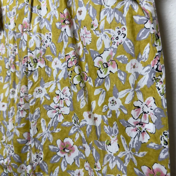 THML Women Cotton Top‎ XS Yellow Floral Ruffle Preppy Garden Party Spring - Image 5