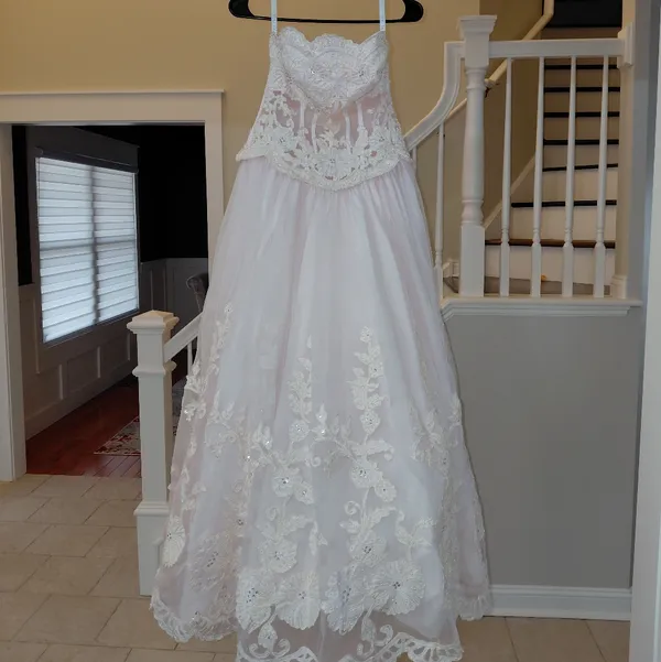 PC Mary’s Blush Princess Beaded Corset Gown Strapless Boned Bodice Prom/Wedding - Image 13