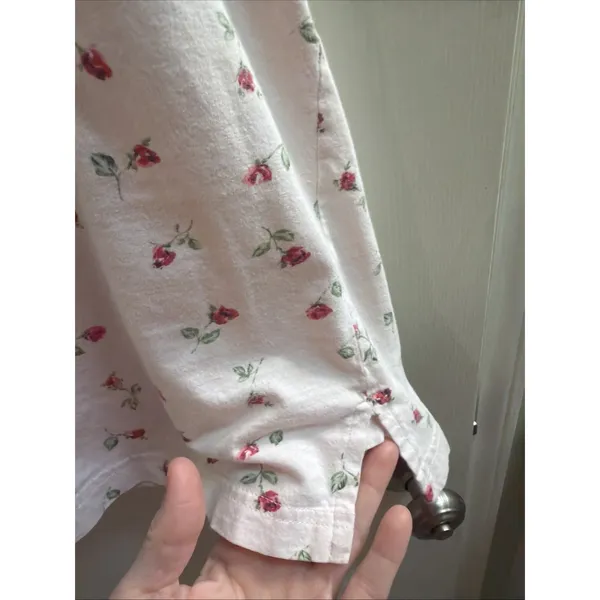 Oscar De La Renta Pajama Top Sz XL Pink Floral Cottage Core Top Only - Image 5