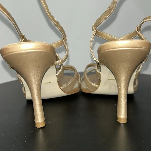 White House Black Market metallic gold heels - Image 4