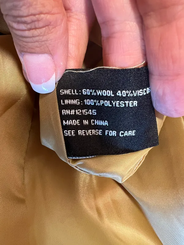 London Fog Trench Coat Size 2 Wool Blend Tan Belt - Image 8
